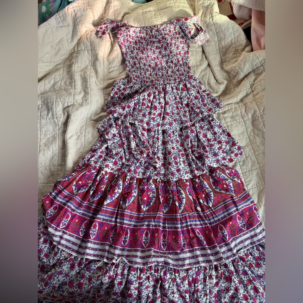 Ruffled Floral Maxi Dress